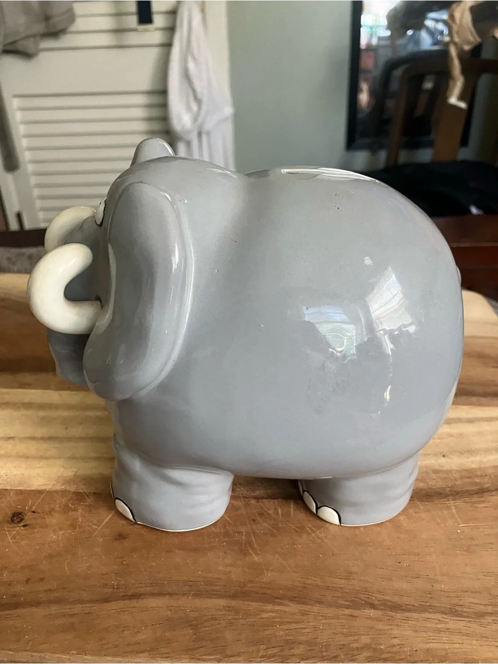 Vintage Ceramic Cartoon Elephant Coin Bank